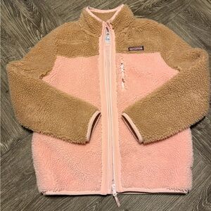 Vineyard Vines Pink and Tan Sherpa Jacket